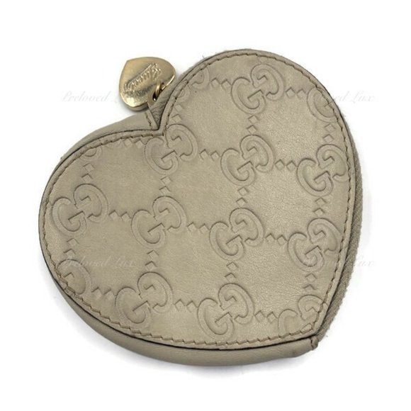 Authentic Gucci GG logo Monogram Heart Coin Case - Picture 3 of 15